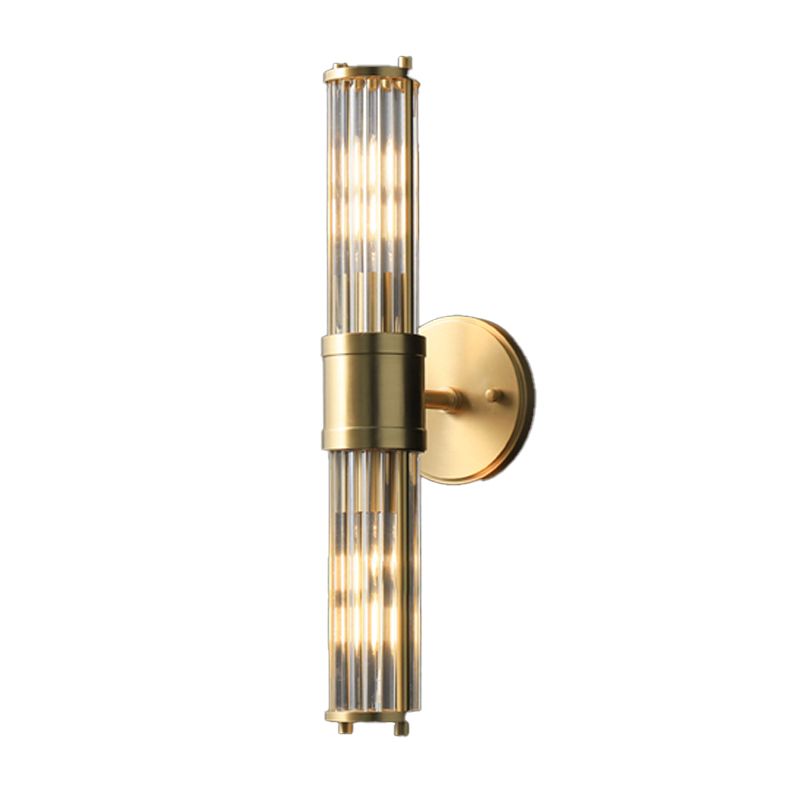 Cylinder Shape Metal Vanity Lamp Modern Style 2 Lights Vanity Light Fixture in Gold