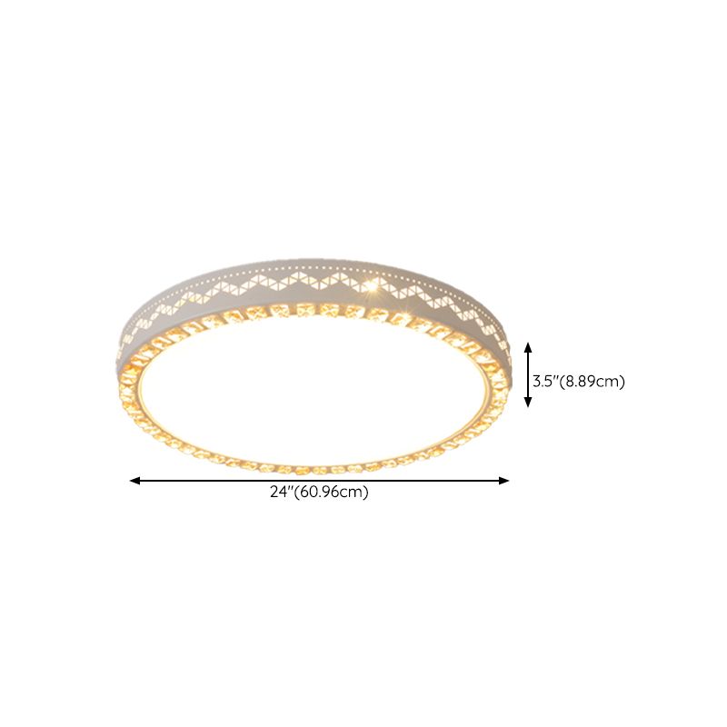 White Ceiling Light Fixture Modernism LED Flush Mount for Bedroom