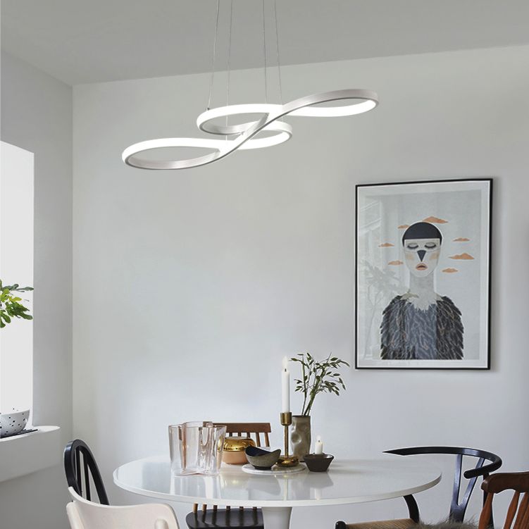 Musical Note Island Chandelier Lights Simplicity Acrylic Chandelier Lighting Fixtures for Living Room