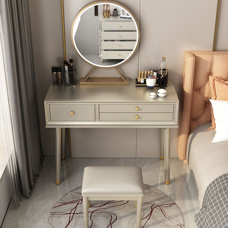 3 Drawer Dressing Table Solid Wood with Makeup Table and Stool