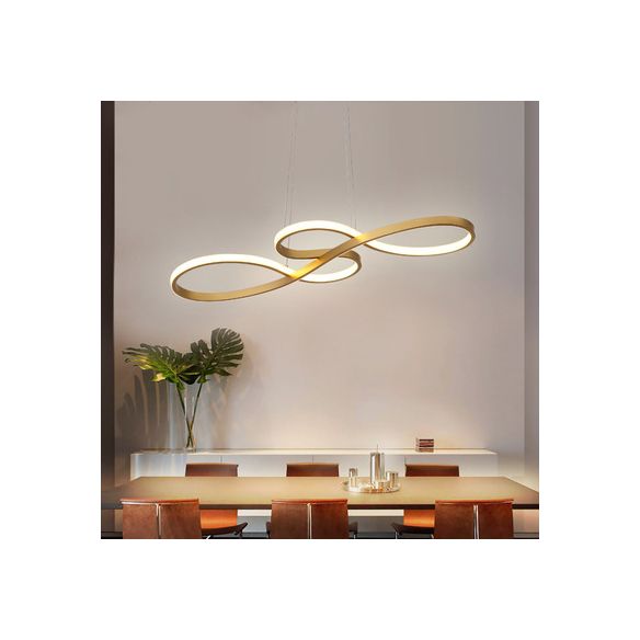 Modern Simplicity Spiral Chandelier Lamp Aluminum Hanging Pendant Lights for Restaurant