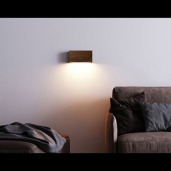 Moderno de estilo minimalista de estilo rectangular de lámpara de madera de lámpara de madera