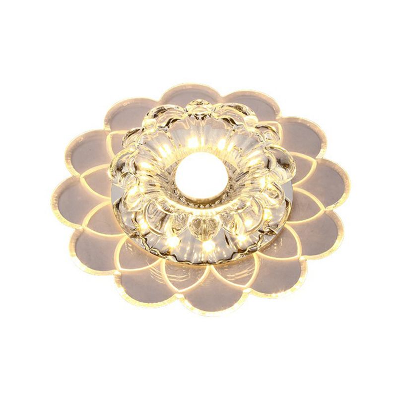 Lámpara festoneada de montaje en techo, luz LED cristalina moderna de montaje empotrado para sala de estar