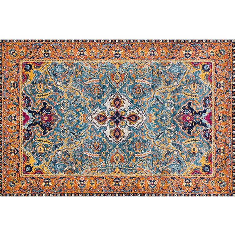 Nostalgia Floral Pattern Rug Polyester Indoor Rug Pet Friendly Area Carpet for Home Decoration