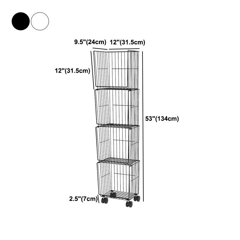 9.5" W Bookshelf Contemporary Style Bookcase with Casters for Home and Study Room
