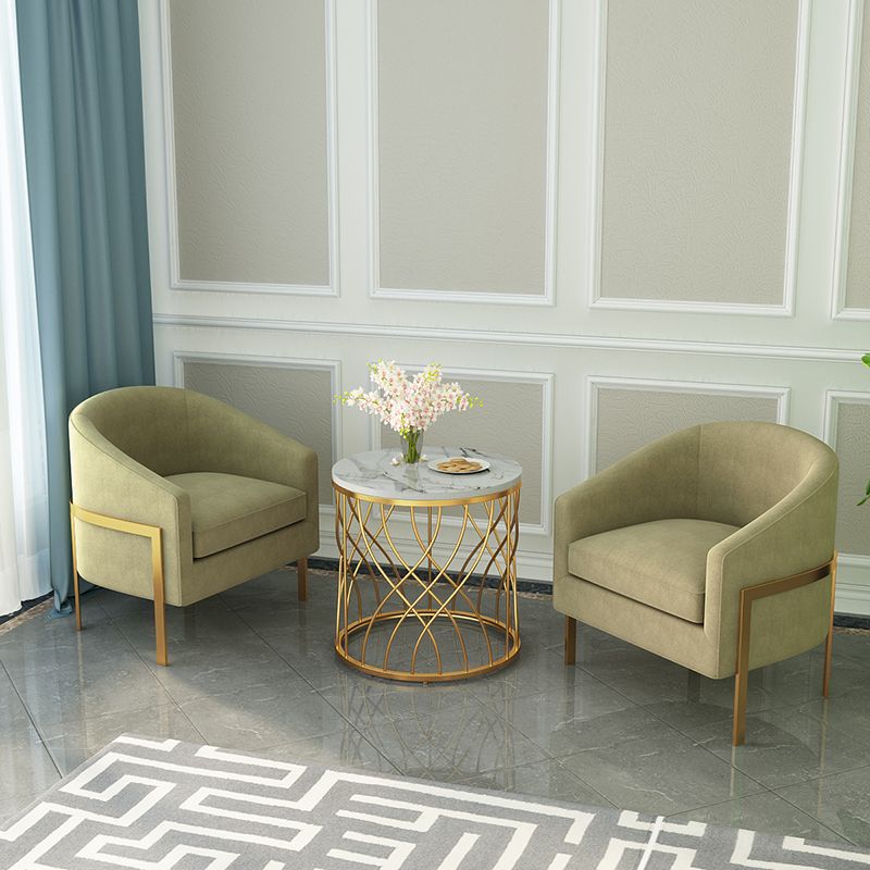 Linen Barrel Chair 23.62" Wide Arms Included Chair with Basic Four Leg