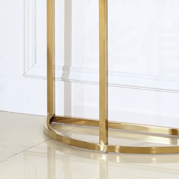 Glam Stone End Table Scratch Resistant Console Table for Hall