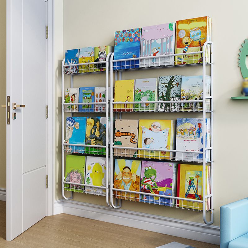 Modern Style Bookshelf Metal Wall Mounted Bookcase for Home Office