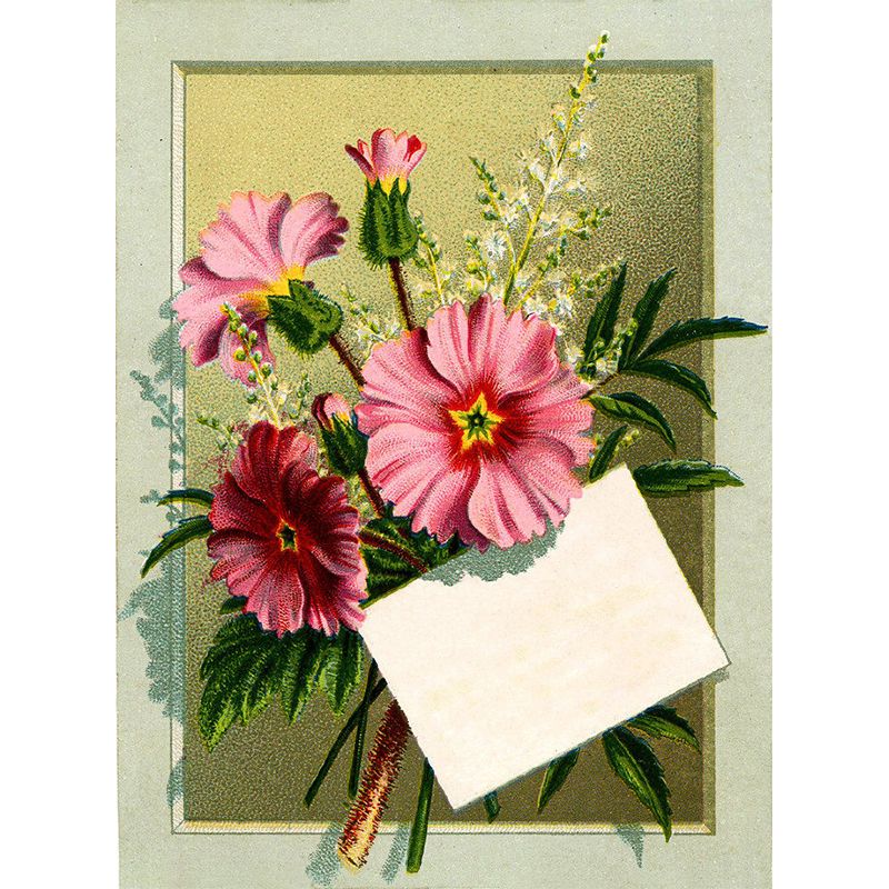 Stain-Proof Flower Print Mural Non-Woven Texture Modern Wall Decor for Guest Room