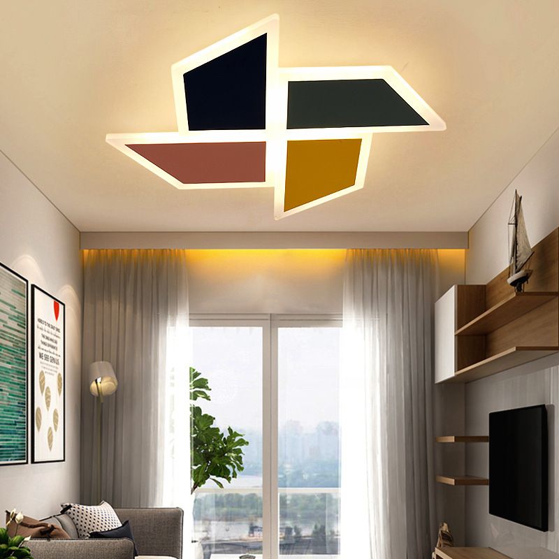 Windmill Metal Ceiling Light Fixture Nordic Style LED Multi-Color Ceiling Mounted Light