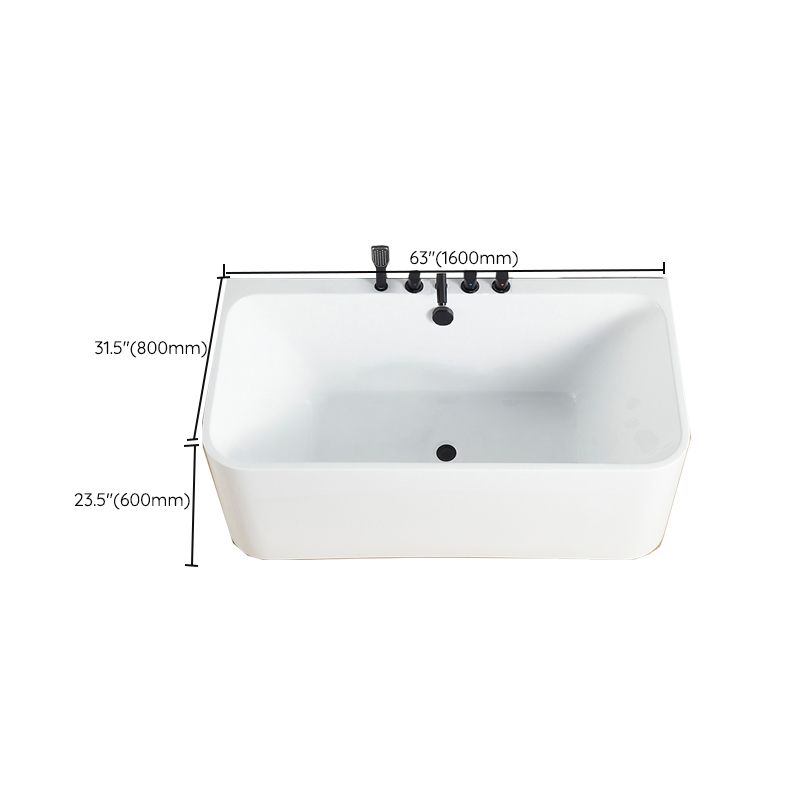 Rectangle Air / Whirlpool Bathtub Modern Back to Wall Acrylic Bathtub