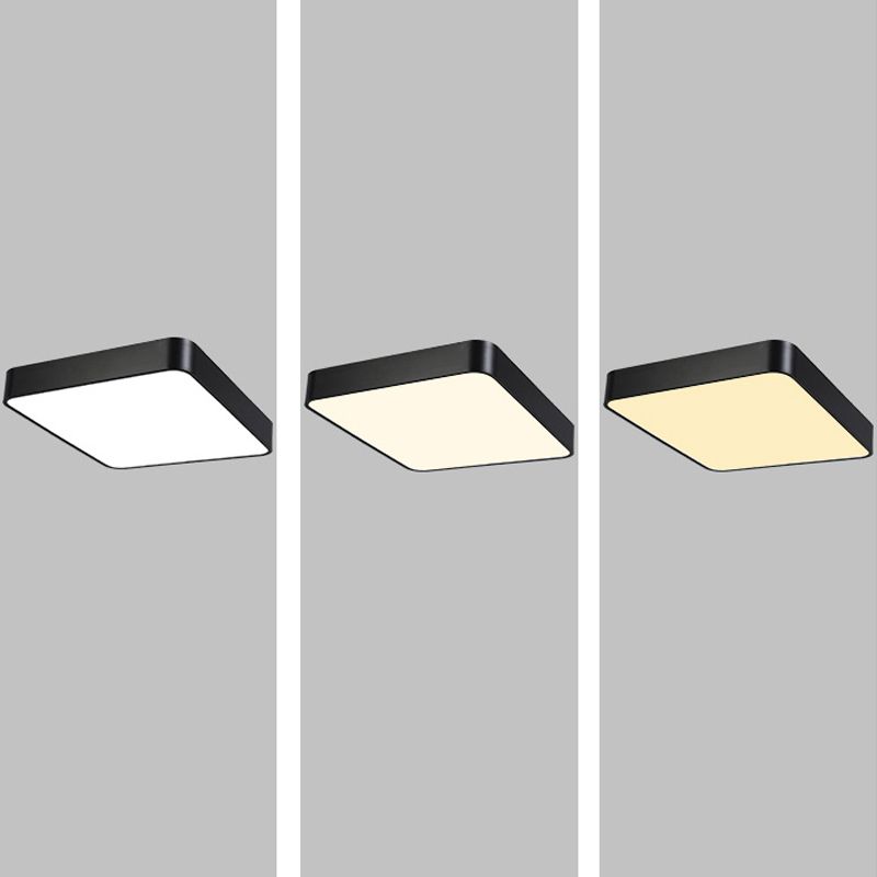 Schwarze, quadratische Deckenleuchte, schlichte LED-Deckenleuchte aus Aluminium
