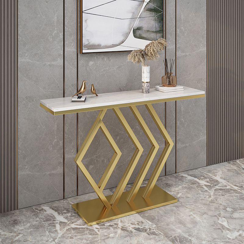 Modern Console Accent Table Antique Finish Console Sofa Table in Marble