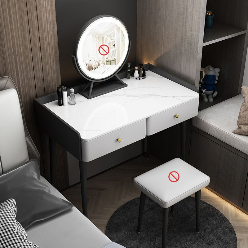 17.72" Wide Dressing Table Contemporary Stone Top Dressing Table with Drawer