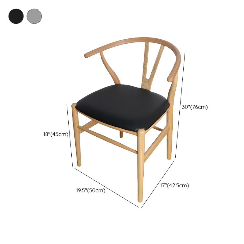 Solid Wood Frame Dining Arm Chair Modern Indoor Chair for Dining Room