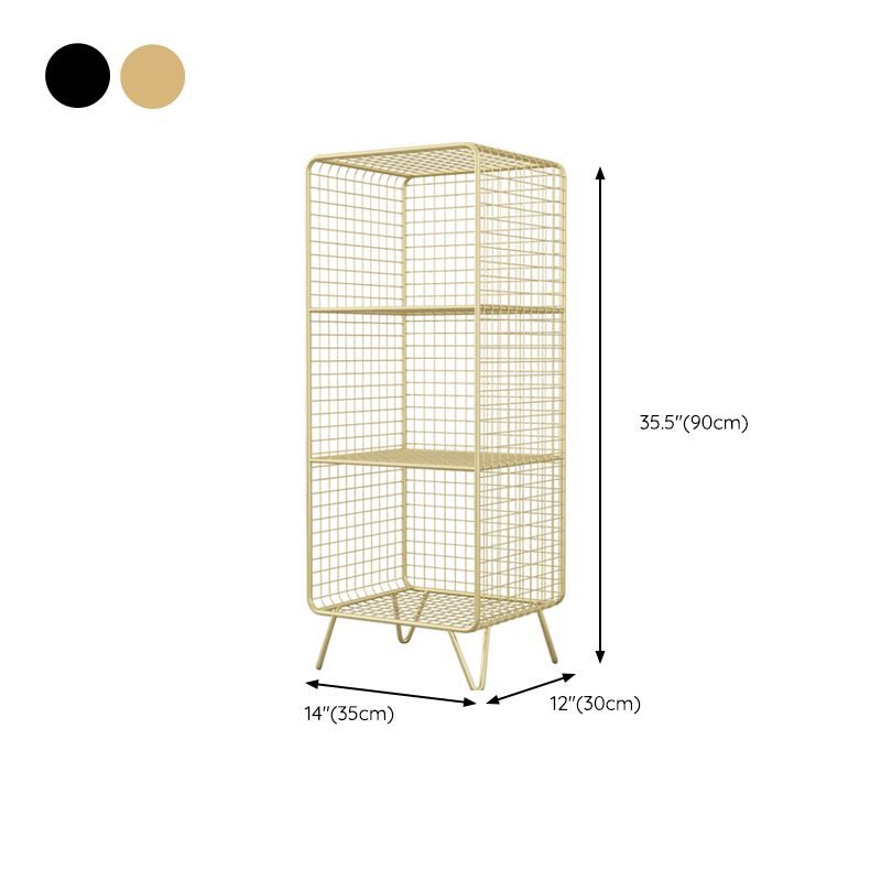 Glam Closed Back Bookshelf Standard Metal Bookcase with Shelves