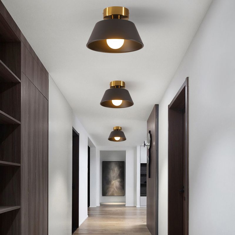 Iron 1 - Light Flush Mount Ceiling Lights Geometric Ceiling Flush in Black / White