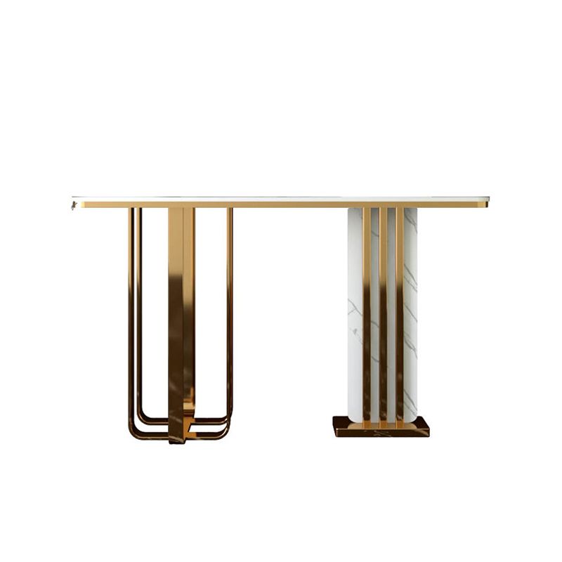 Glam Rectangle Accent Table 31.5-inch Tall Stone Console Table