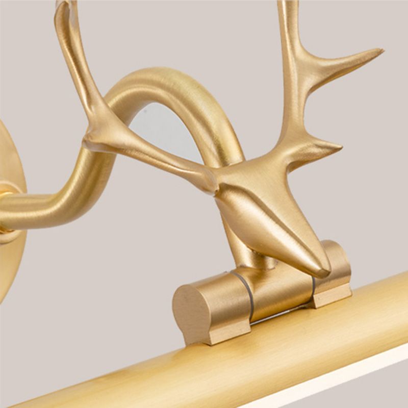 Postmodern Antlers Wall Sconce Gold One-Blub Metal Wall Mounted Lamps for Bathroom