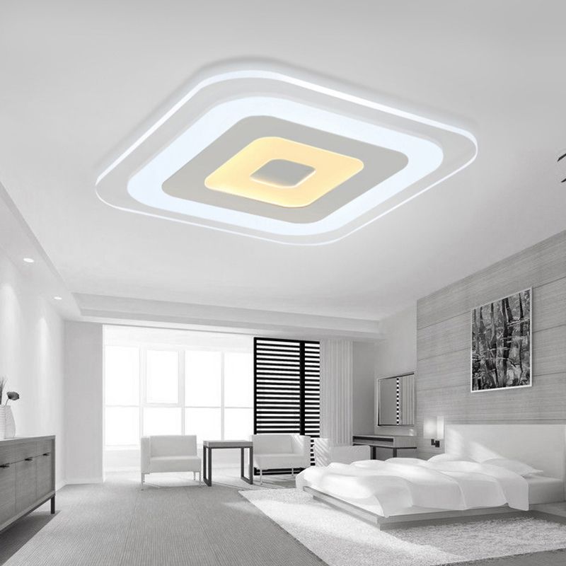 Luz de techo LED montada en superficie súper delgada, luz empotrada de acrílico para sala de estar, color blanco