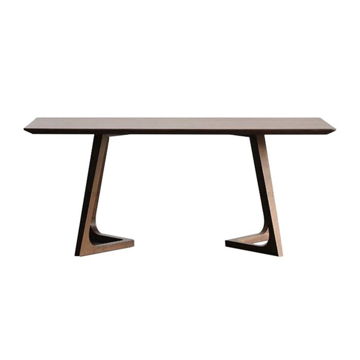 Rectangle Modern Dining Table Solid Wood Fixed Table for Kitchen