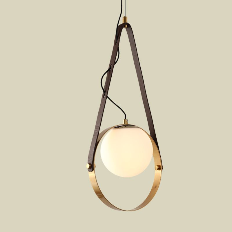 Gol Finish Ring Suspension Light Moderniste 1-Bulb Metal suspendu le plafond avec détail de la ceinture