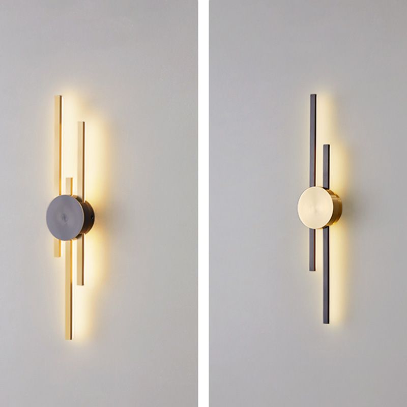 Moderne geometrische Wandleuchte mit mehrköpfiger Wohnzimmerwandhalterung mit Metallschatten