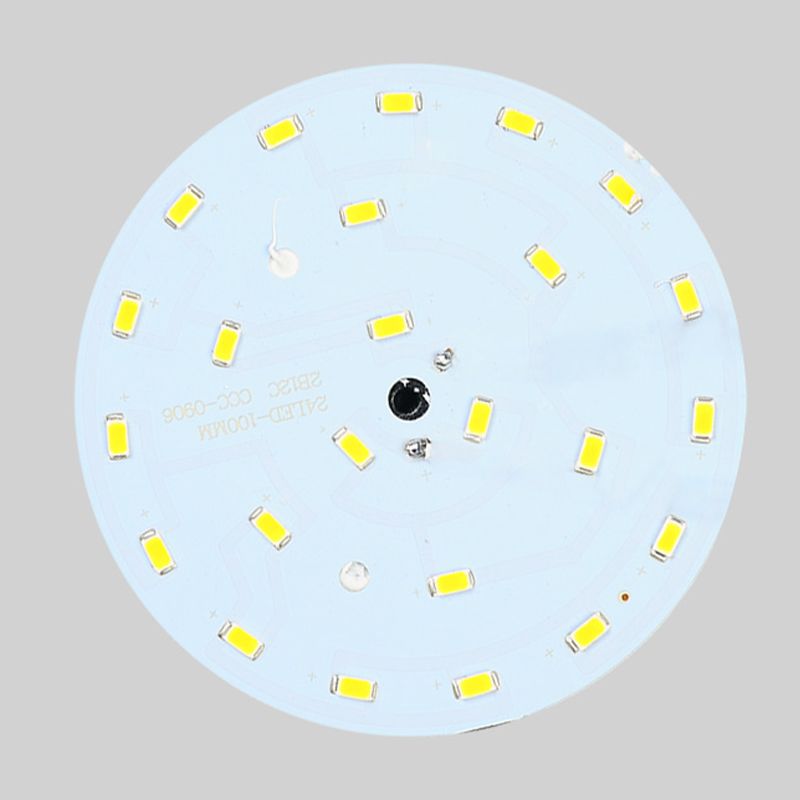 Plafonnier LED étanche, abat-jour rond en plastique blanc, lampe encastrée pour balcon