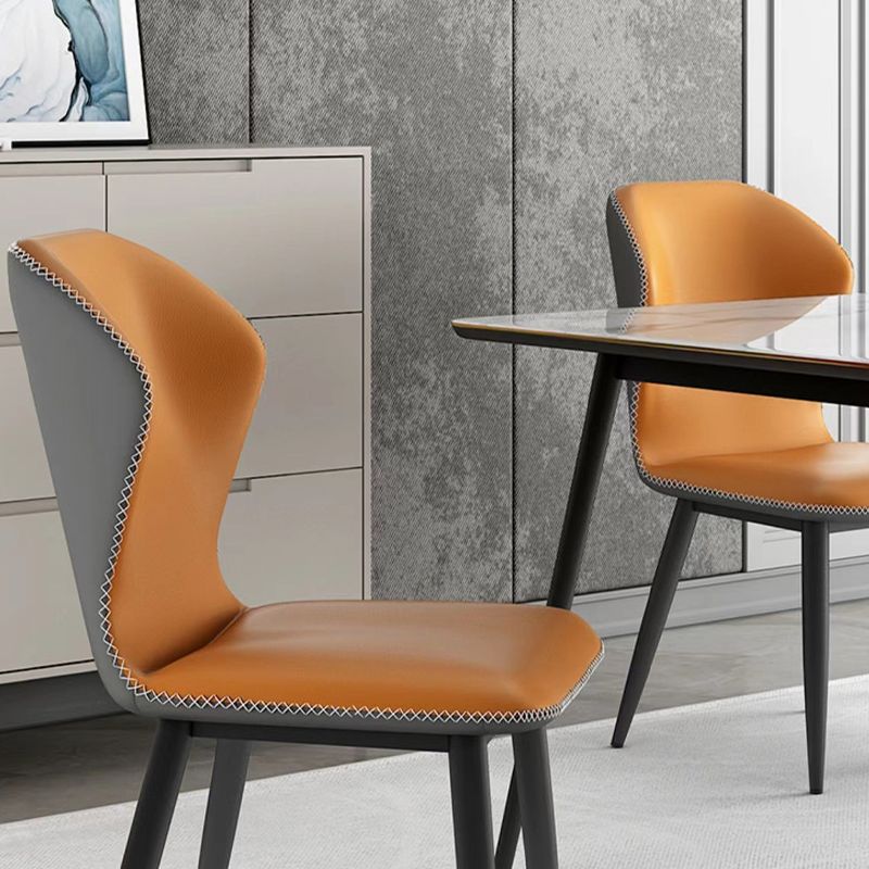 Industrial Metal Dining Room Chair PU Leather Dining Chair for Restaurant Use