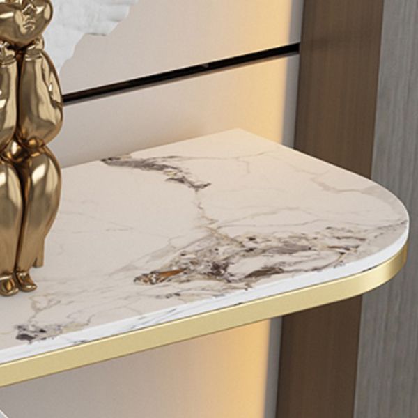 Glam Console Accent Table Antique Finish Sofa Table in Stone