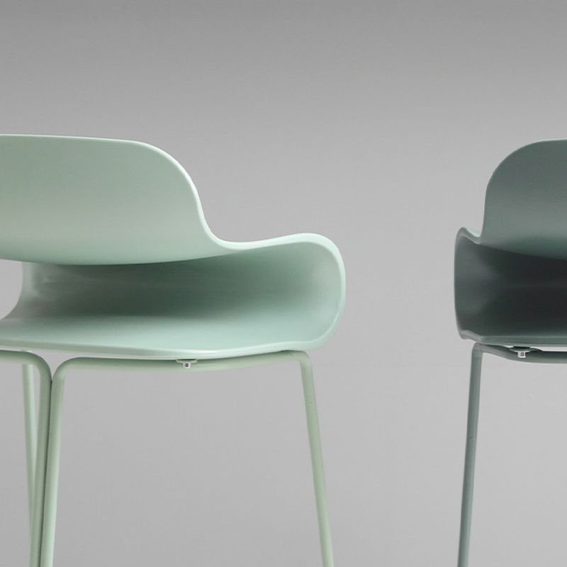 Industrial Armless Bar Stool Plastic and Steel Bar Stool for Living Room