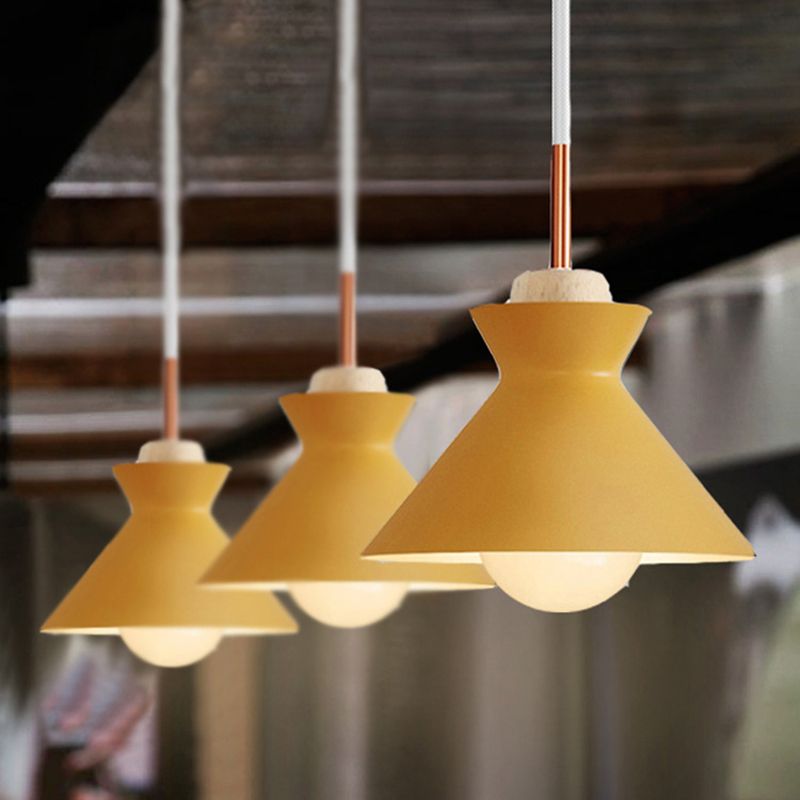 Colorful Geometric Pendant Light Modern Metal Hanging Pendant for Bedroom