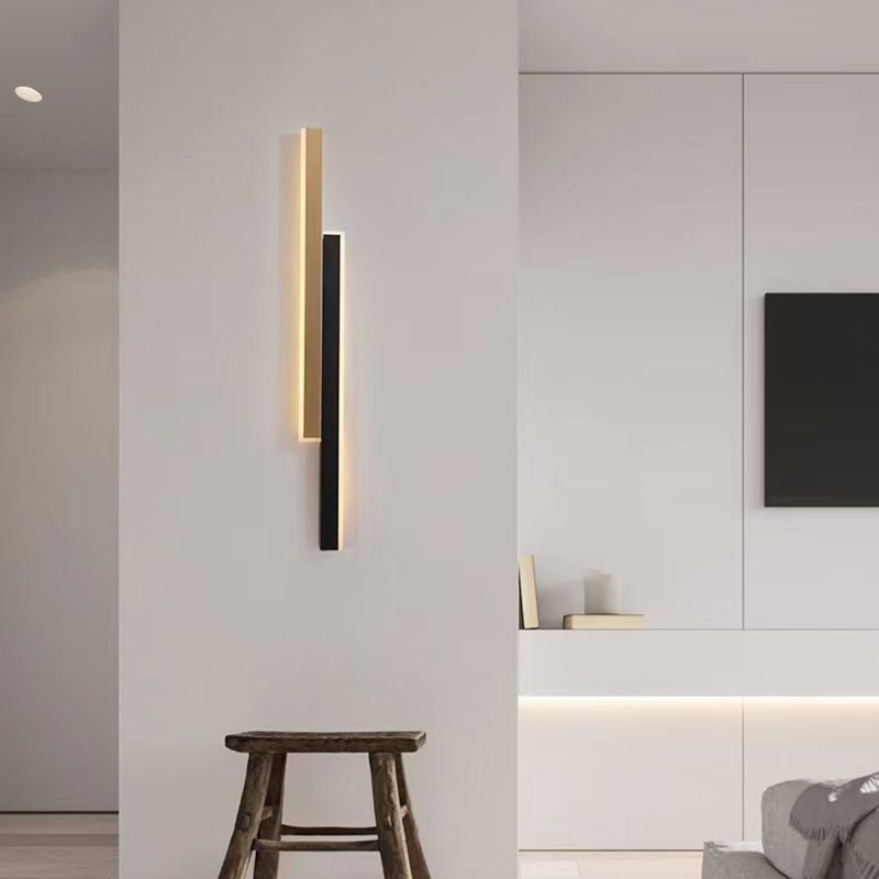 Linear Shape Metal Wall Light Modern Style 2 Lights Wall Mounted Light
