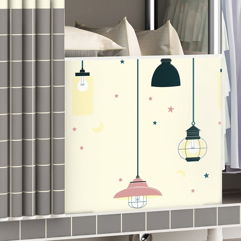 Steel Wardrobe Closet with Garment Rod Modern Wardrobe Armoire