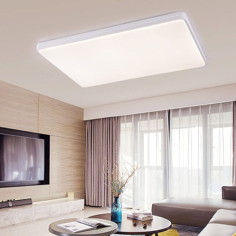 Plafonnier LED blanc moderne et simple, abat-jour en acrylique Ultra-fin de 1.6 pouces, luminaire de salon