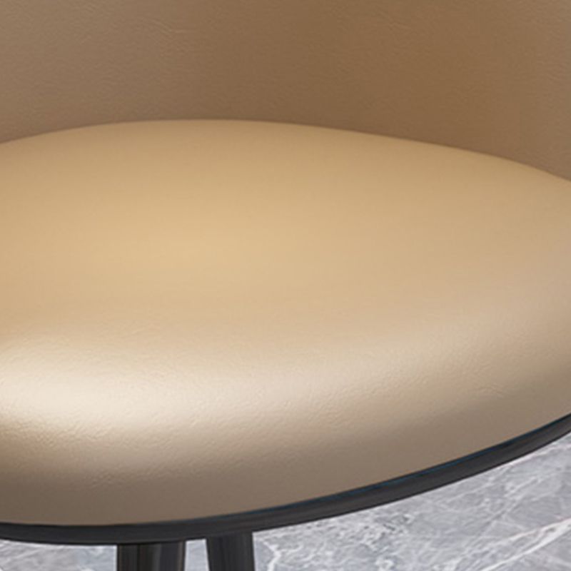 Faux Leather Barrel Accent Chair 20.86" L x 16.53" W x 29.52" H Chair with Metal Legs