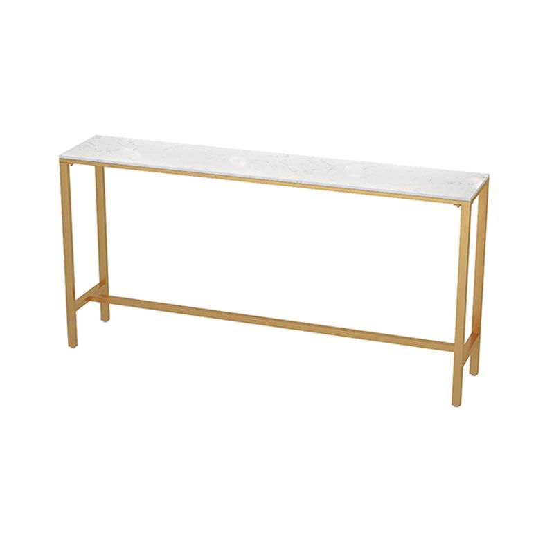 Faux Marble Bistro Bar Table Gold Frame Bar Table for Dining Room