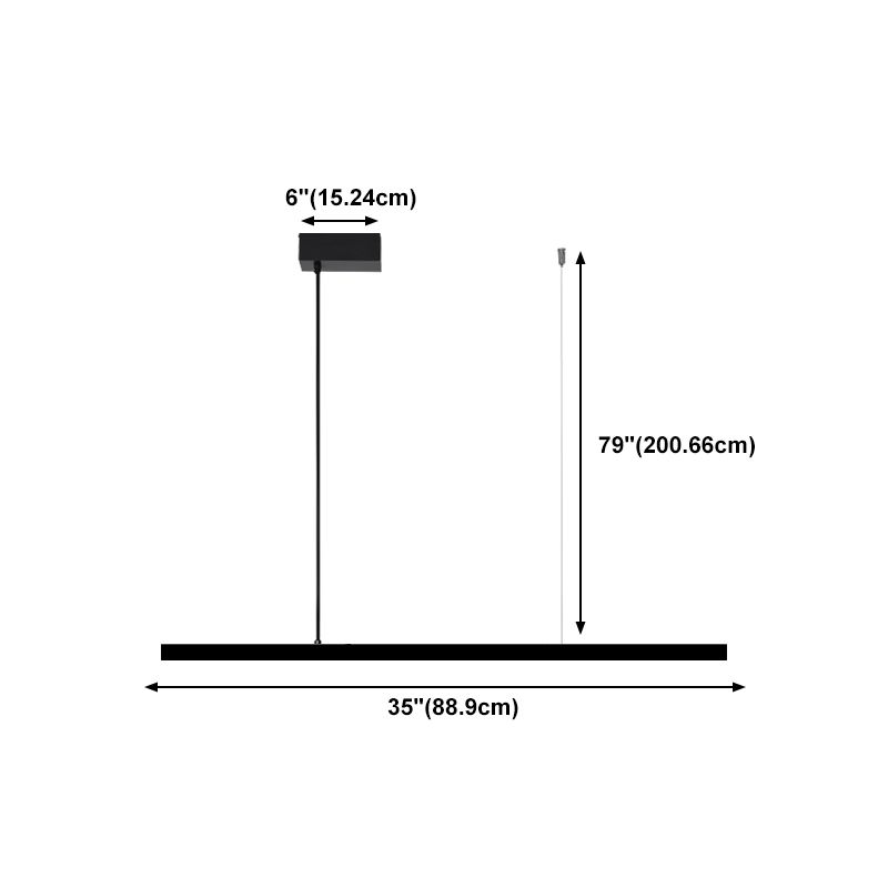 Lampe de cuivre noire Copper Lamp Pendre de restaurant linéaire moderne avec une teinte acrylique