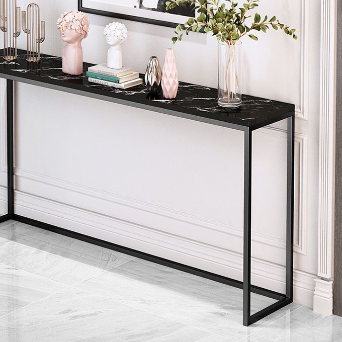 Modern Rectangle Console Sofa Table 33.46-inch Tall Accent Table with 1 Shelf
