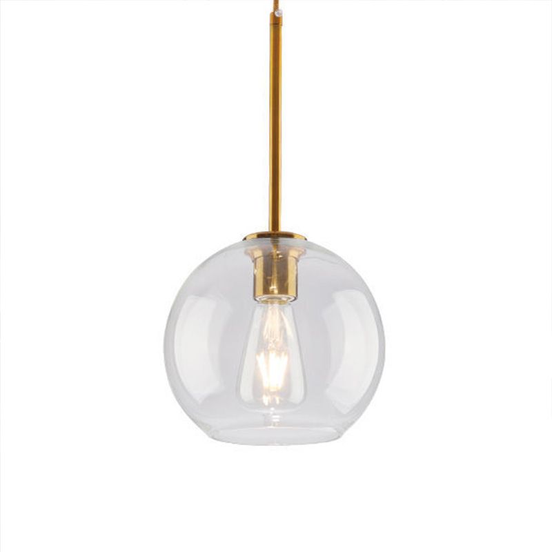 Modern Clear Globe Pendant Lighting Ceiling Light with Glass Shade