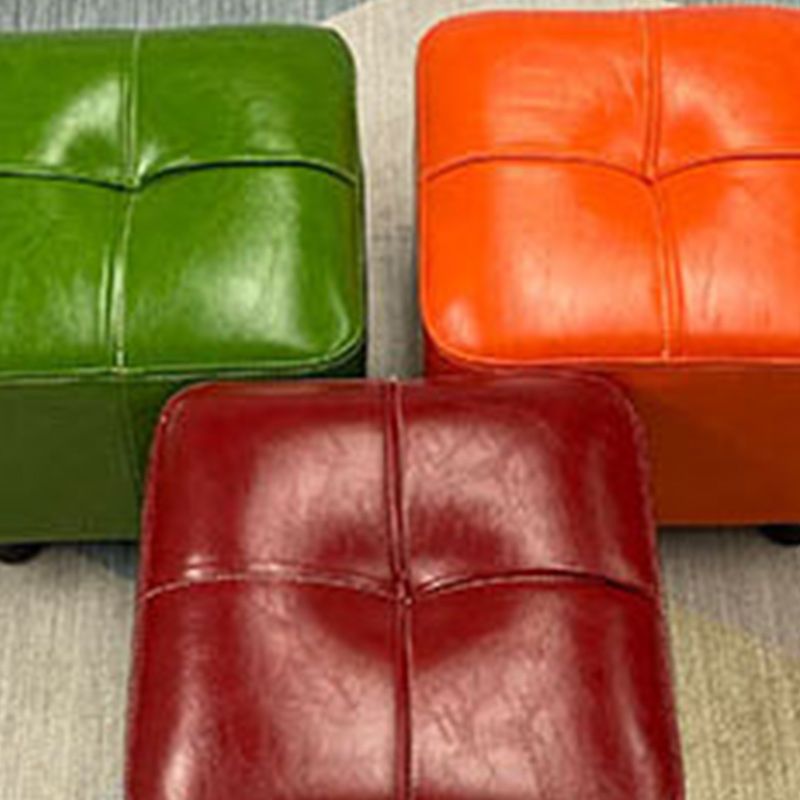 Leather Pouf Ottoman Whole Colored Water Resistant Square Tufted Pouf Ottoman