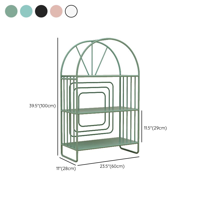 Scandinavian Metal Standard Bookshelf Open Back Bookcase with Shelves