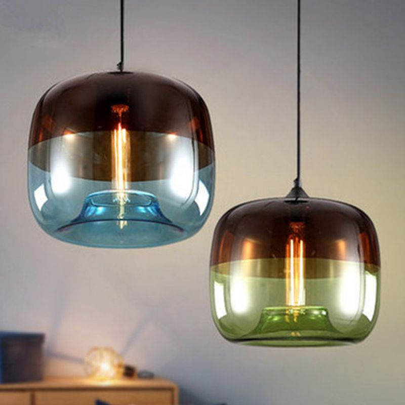 Glass Shaded Hanging Pendant Light Minimalist Style Pendant Light Kit for Restaurant