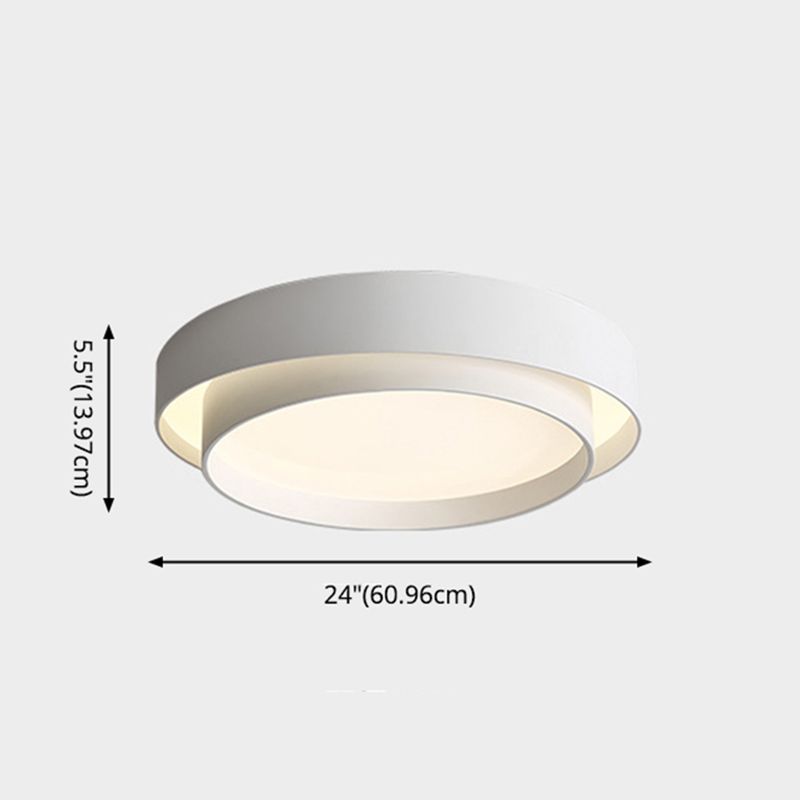 Circular LED Flush Mount in Modern Minimalist Style Wrought Iron Ceiling Fixture with Acrylic Shade