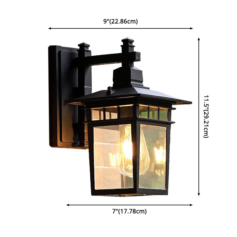 1 Fispositi di illuminazione per pareti in vetro chiaro chiaro per la parete industriale a parete quadrata per la sala per sala e foyer