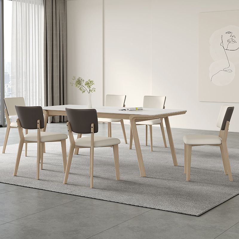 Solid Wood 4 Legs Dining Table Rectangle Dining Table for Dining Room