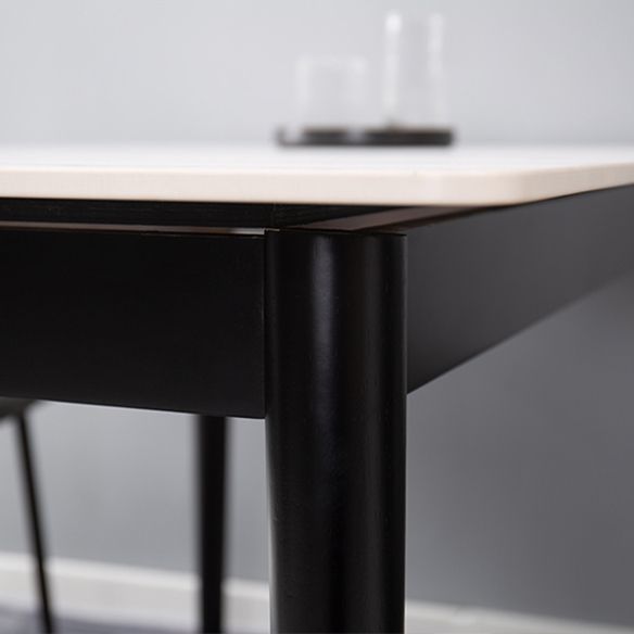 Minimalist Sintered Stone Dining Set with Rectangle Table and Wooden Base Table Set for Restaurant