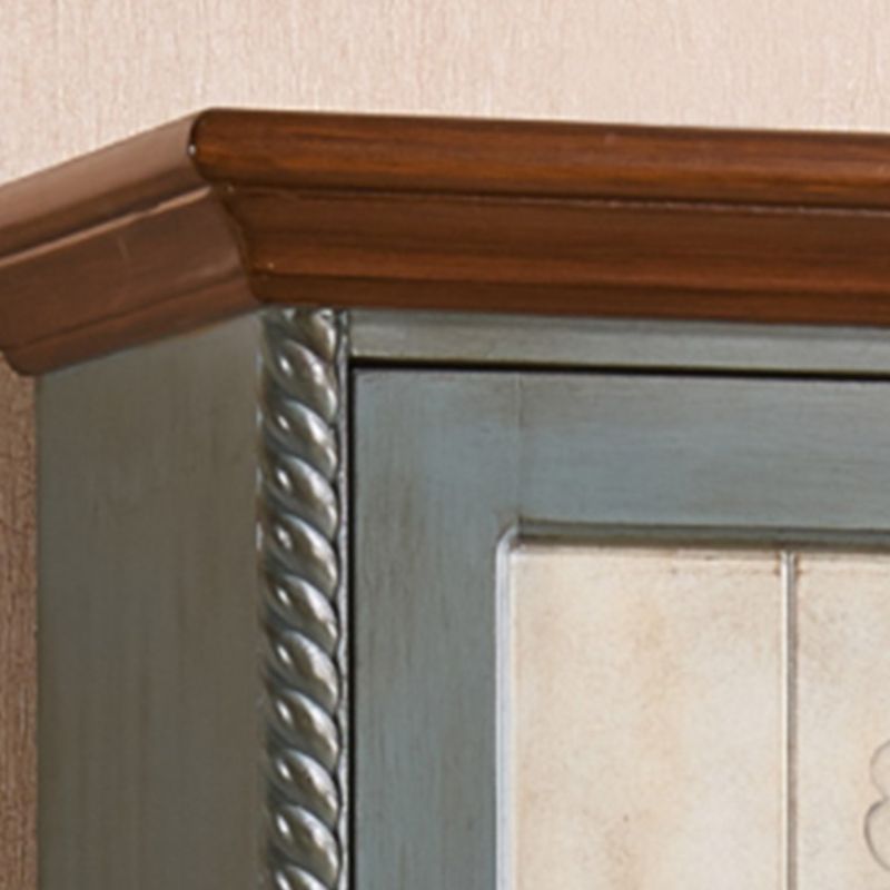 Traditional Style Storage Cabinet Wooden Armoire with Mirror