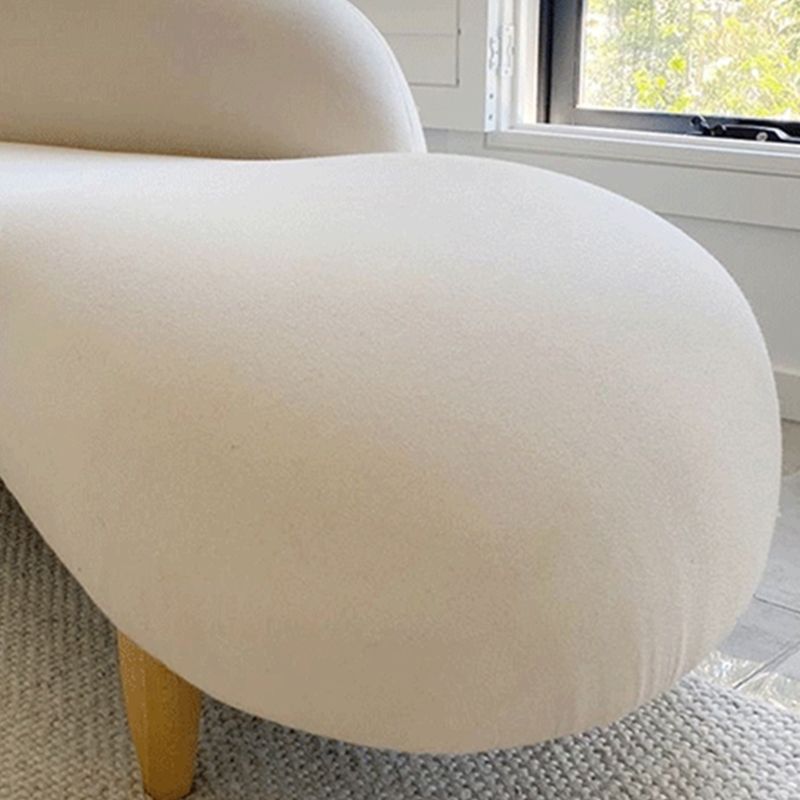 Contemporary Cream Velvet Tight Back Armless Sofa/Sectional with Wear-Resistant