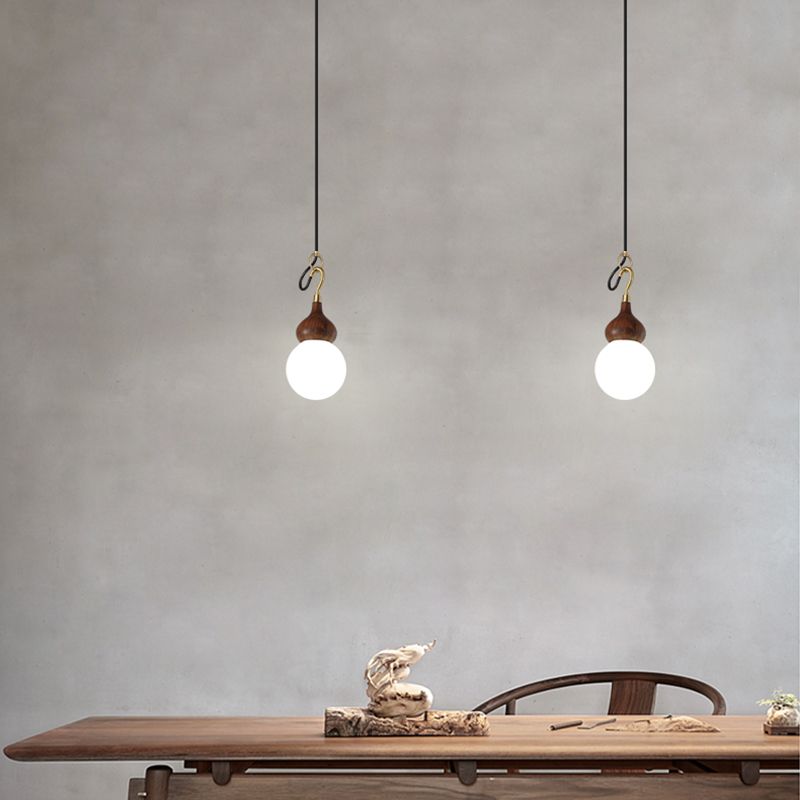 Lumière pendule de gourde moderne 1-Light Wood suspendu plafond plafond pour salle à manger